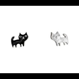 Indio Jewelry Tiny Minimalist Silver Cat Stud Earrings #119